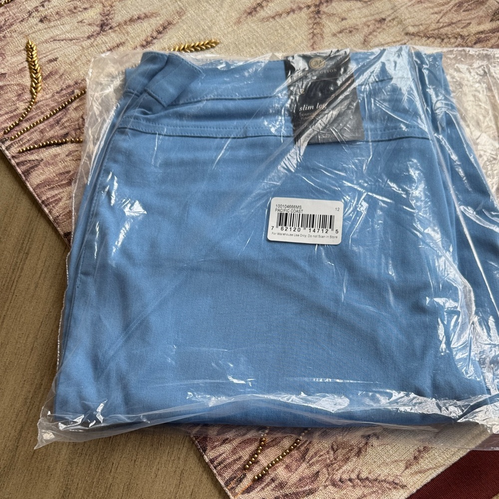 JM Collection Light Blue Slim Leg Pants